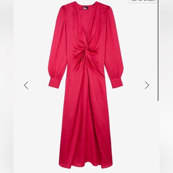 $415 The Kooples LONG RED DRESS WITH BOW NWT - Picture 5 of 11
